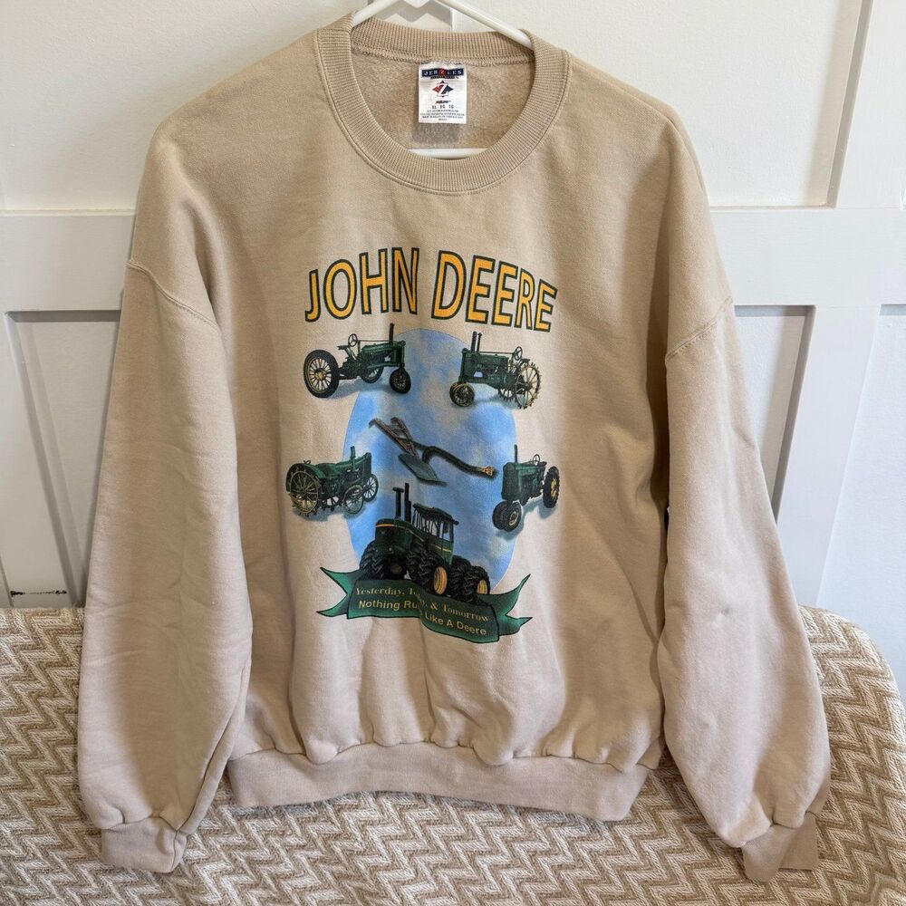 Vintage Jerzees John Deere Tractors Pullover Sweatshirt